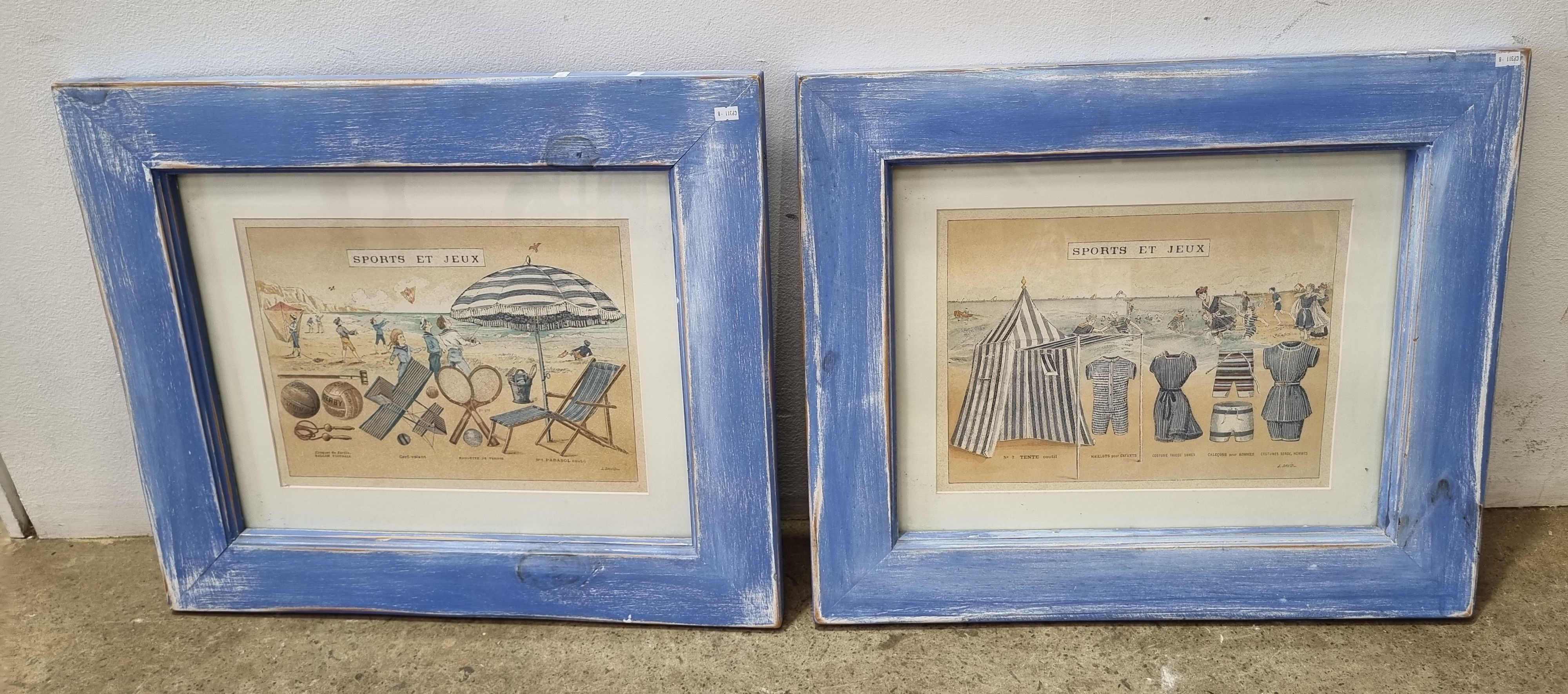 2107 · A PAIR OF BEACH THEMED FRAME ARTWORKS