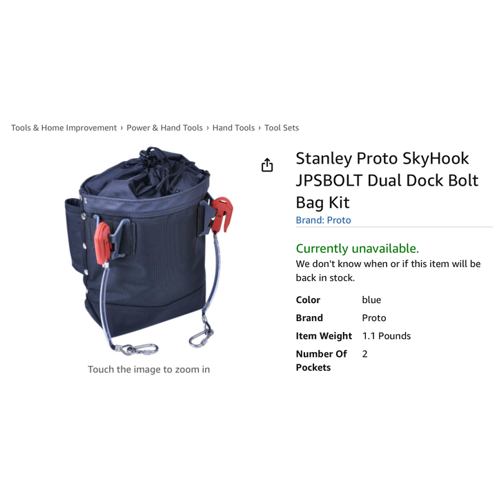 Proto JPSBOLT Skyhook Bolt Bag