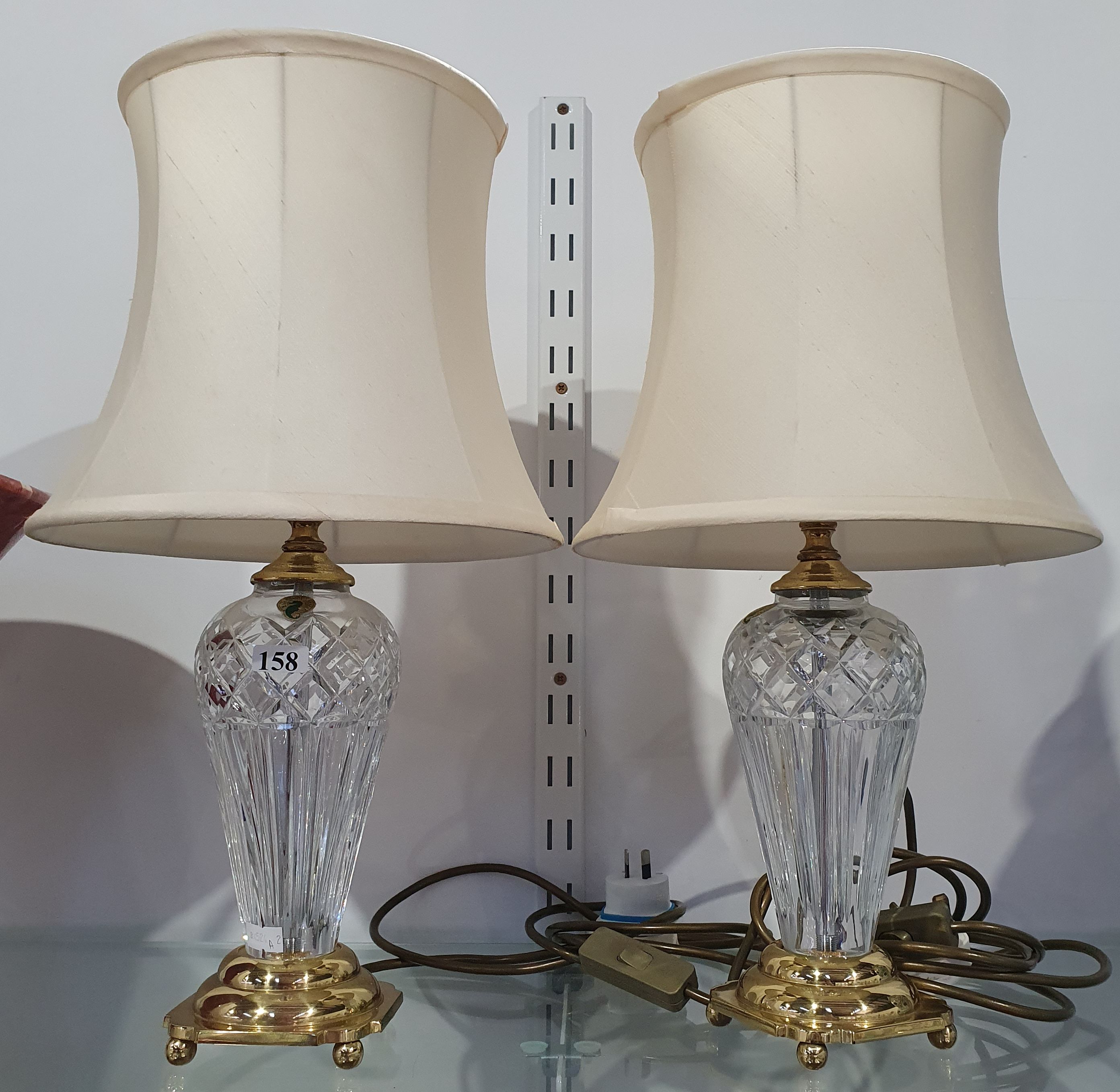 A Pair Of Waterford Crystal Table Lamps, Waterford Crystal Table Lamps Auction