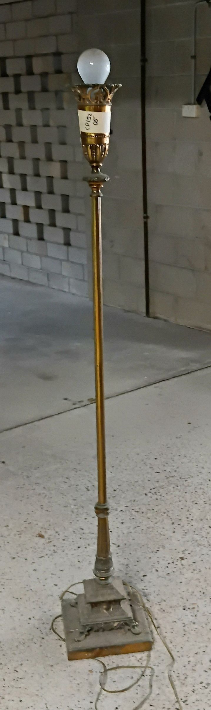 A Brass Column Standard Lamp