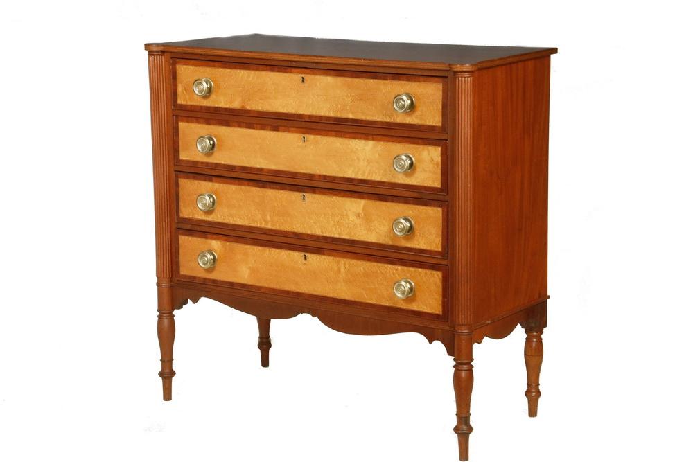 American Federal Period State Of Maine Chest Of Drawers Lofty
