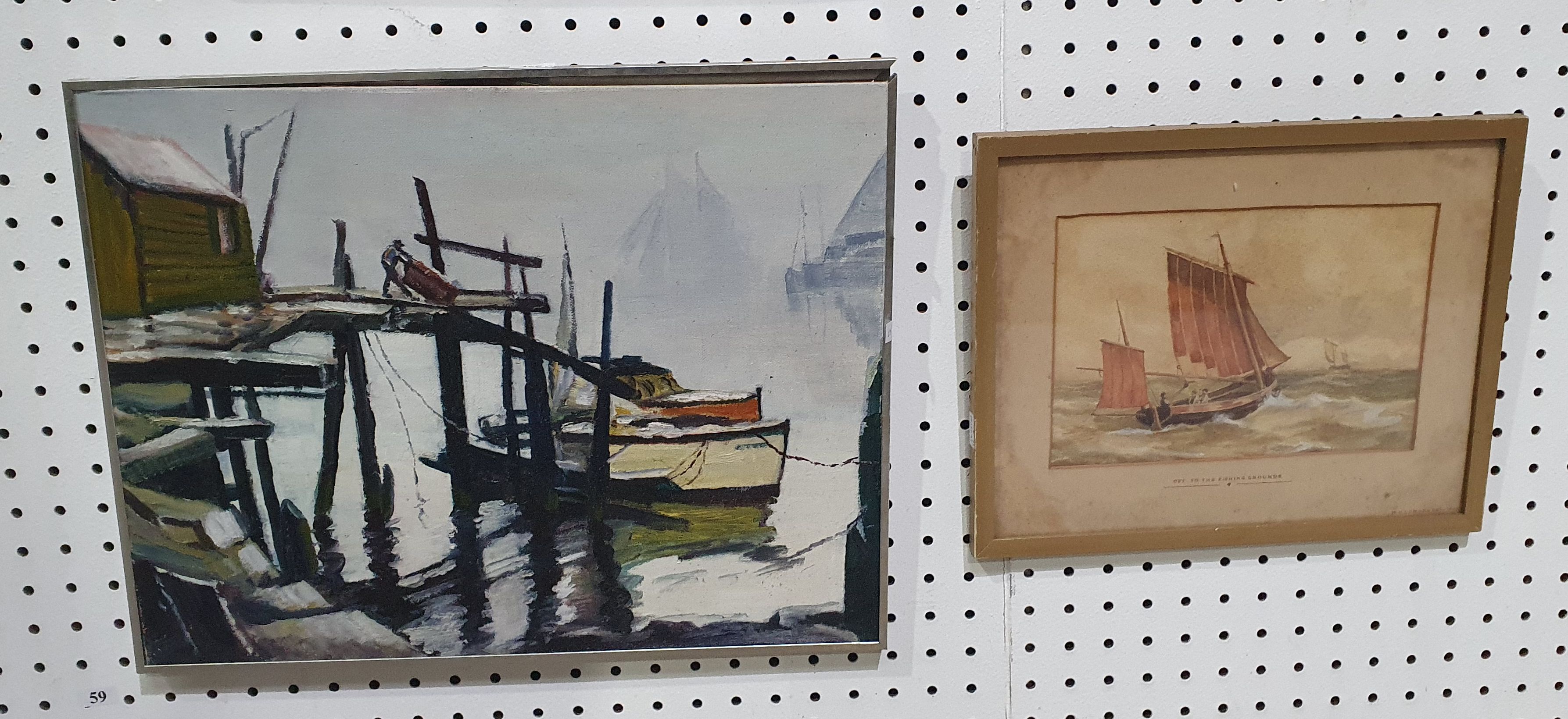 456A · TWO VARIOUS FRAMED NAUTICAL PAINTINGS