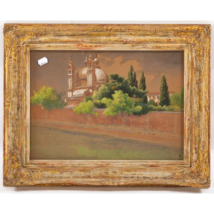 Artist Unknown. Rear of Santa Maria Della Salute, watercolor