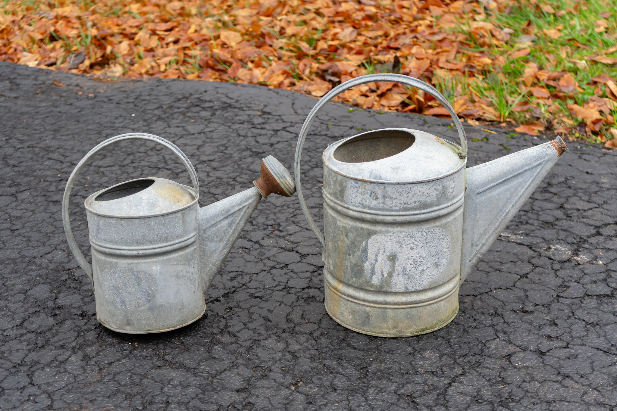 Two Art Deco Galvanized Sprinkler Cans | Harritt Group, Inc