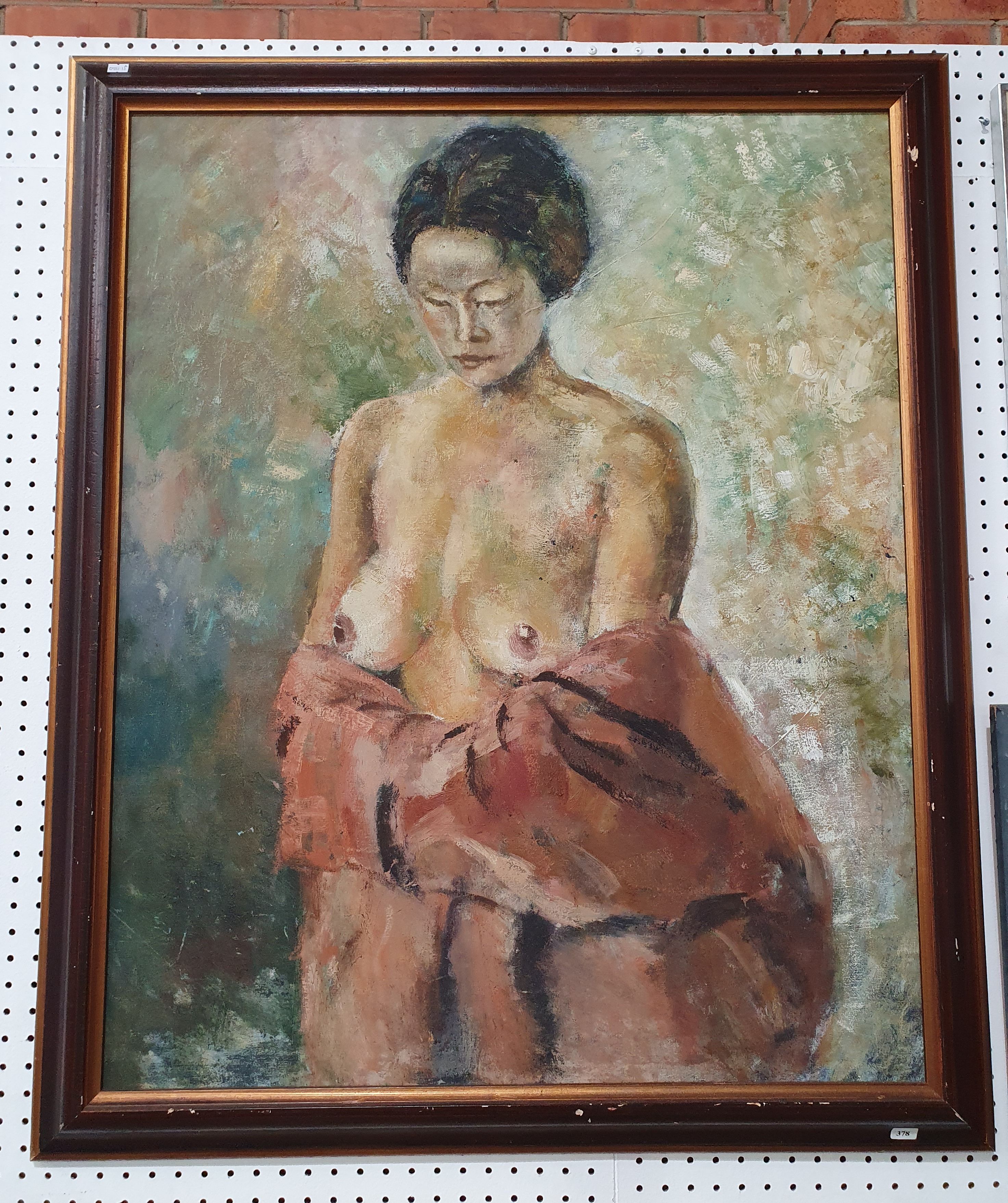 378 · A FRAMED IMPRESSIONIST-STYLE NUDE