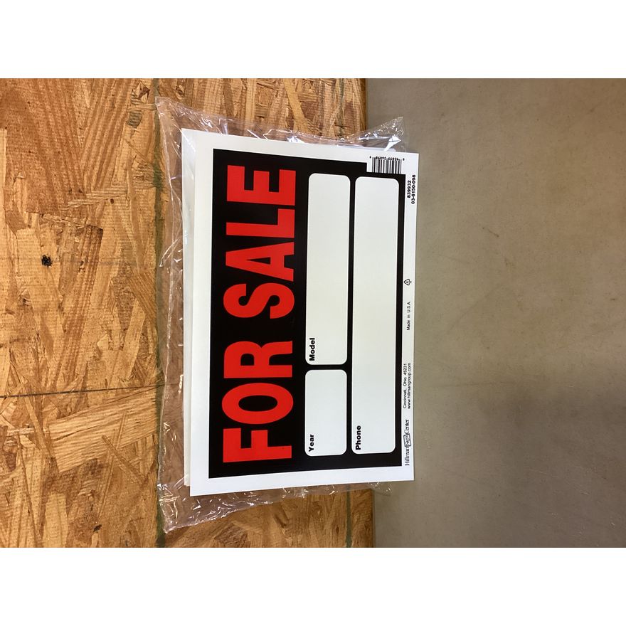 (6) For Sale Signs 12'' x 9''