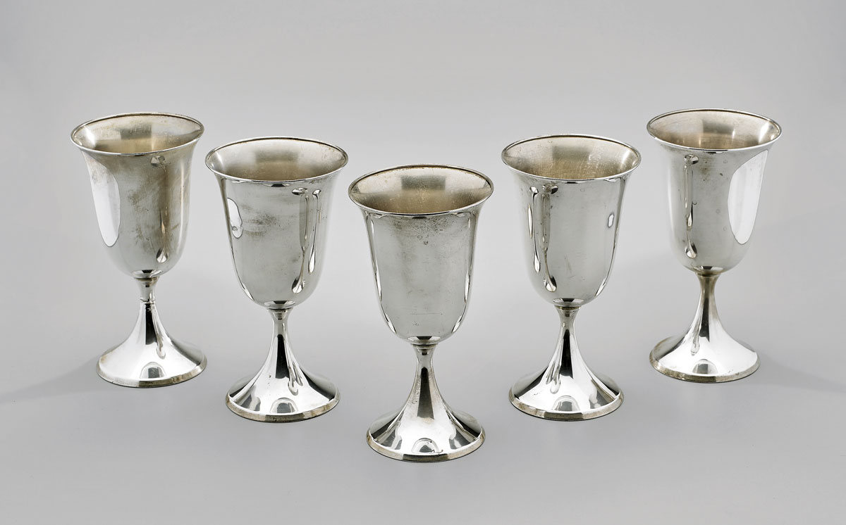 silver water goblets