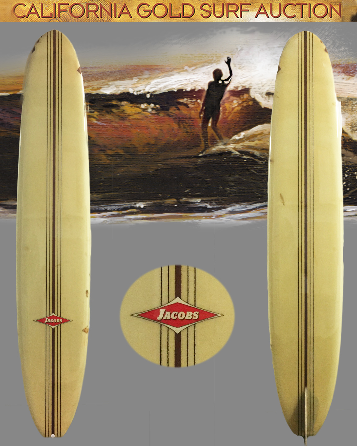 HAP JACOBS LONGBOARD | California Gold Surf Auction