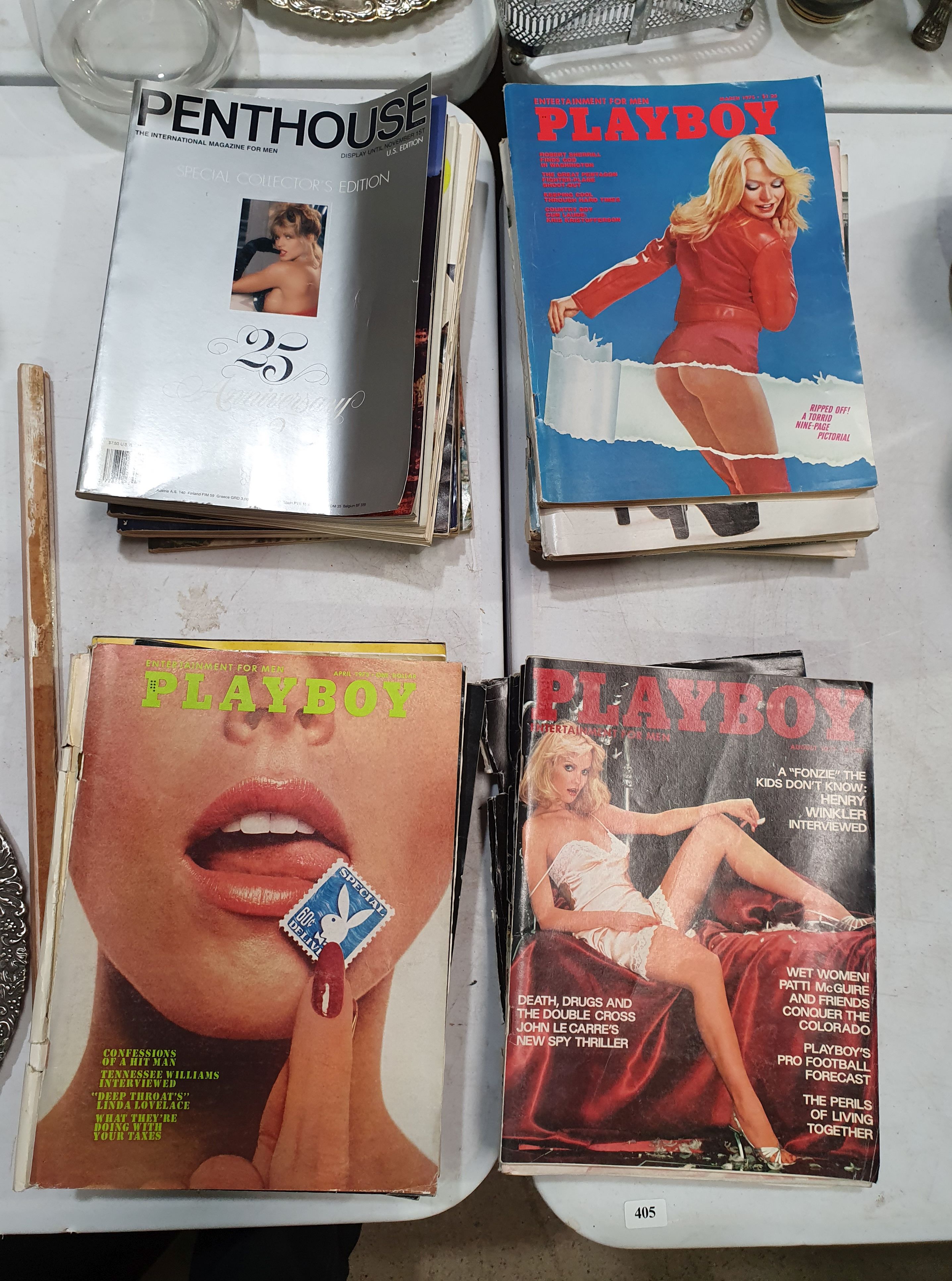 405 · A GROUP OF PLAYBOY AND PENTHOUSE MAGAZINES