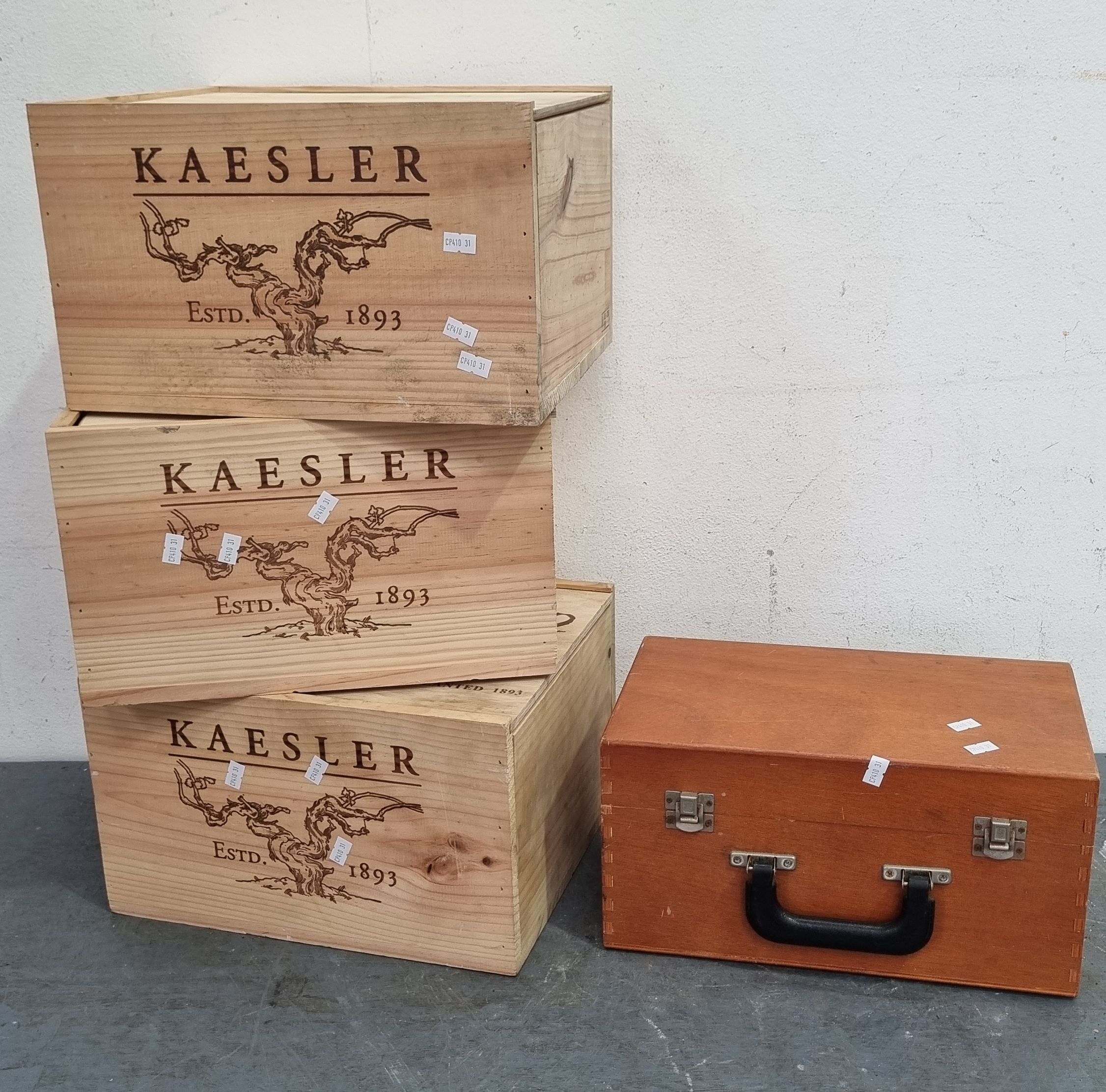 1456 · A GROUP OF TIMBER WINE BOXES