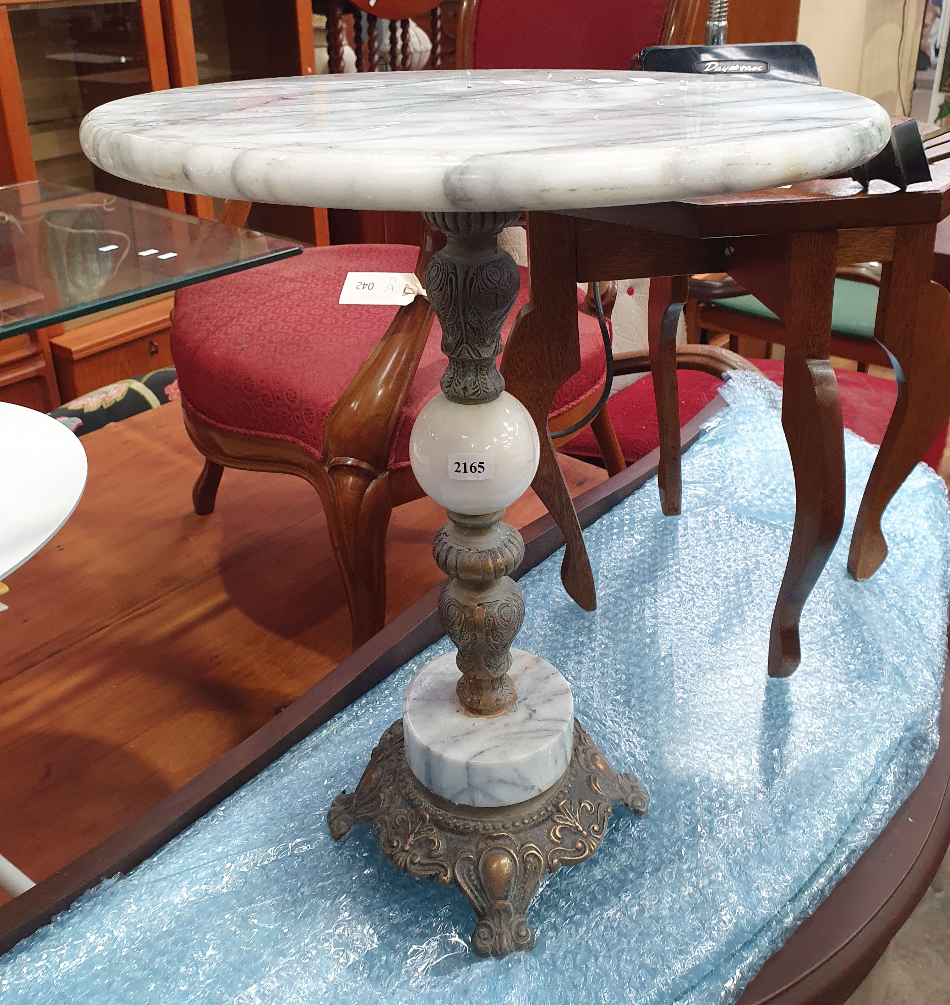 A Small Marble Top Side Table