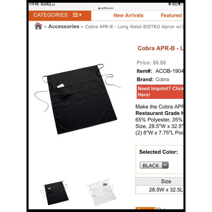 Edge By Sagaform Black Suede Apron