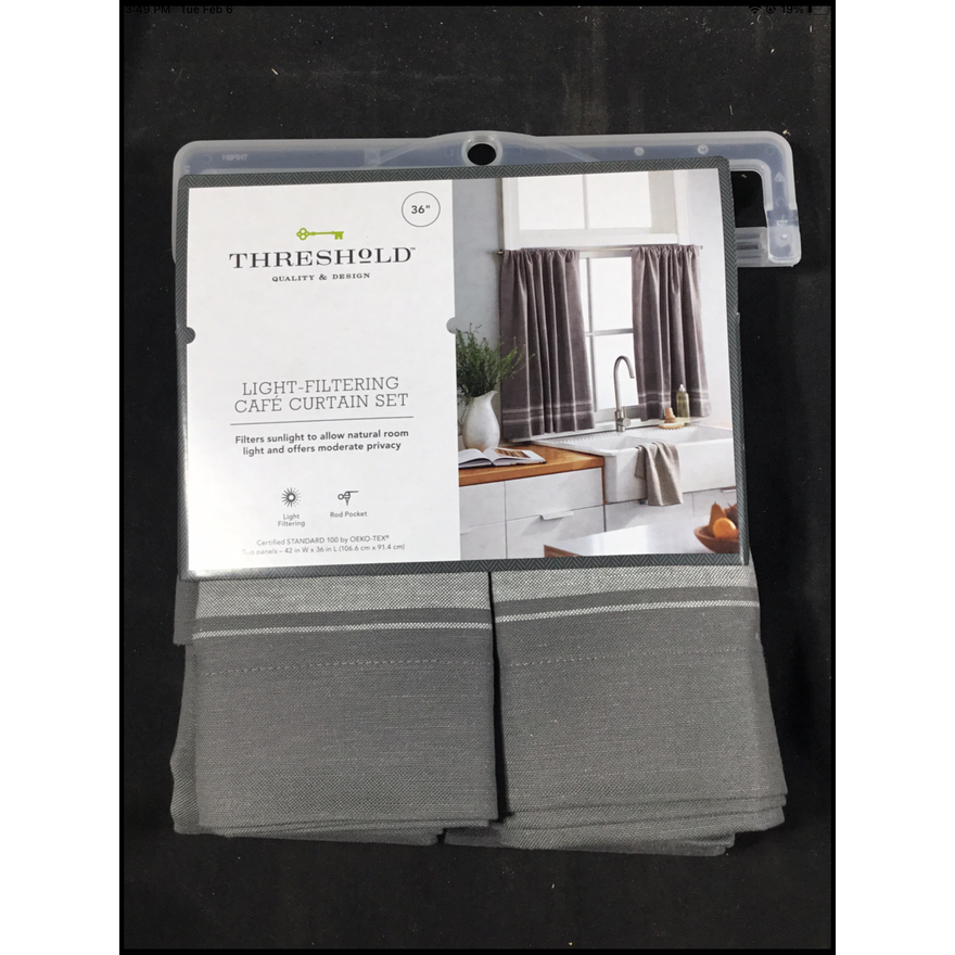 Threshold 36" Light Filtering Cafe Curtains