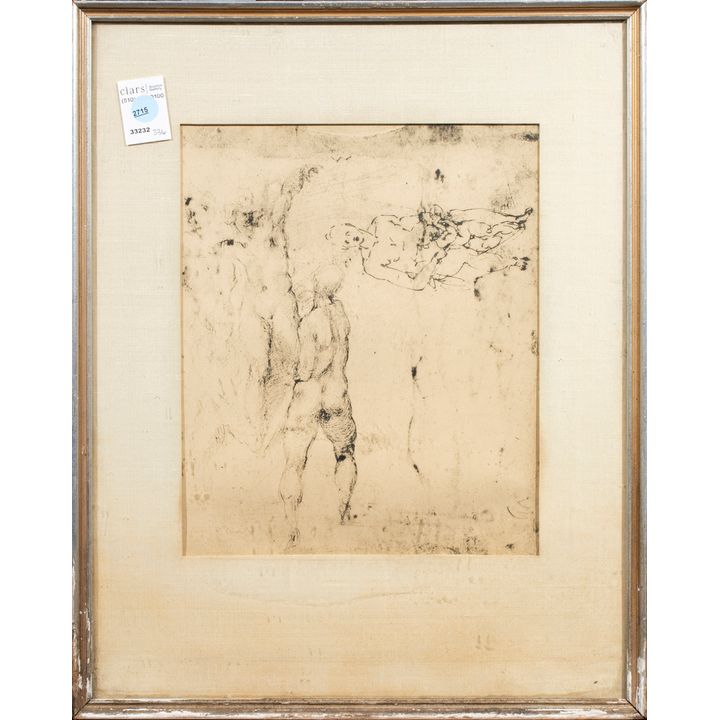 Mixed Media, Early 20th Century Figure Study