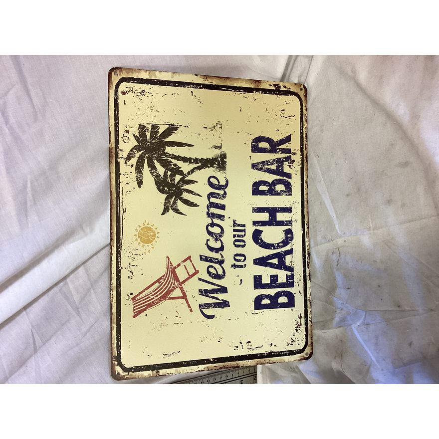 "Welcome To Our Beach Bar'' Sign (14'' x 10'')