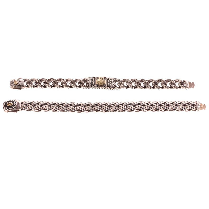 Two Gentlemen's Sterling Bracelets by Scott Kay