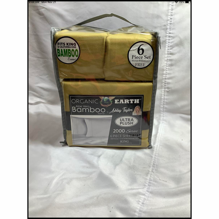 Organic 6pc Aloe Vera Bamboo Ultra Plush Sheets Size: King Color: Mustard Greenish