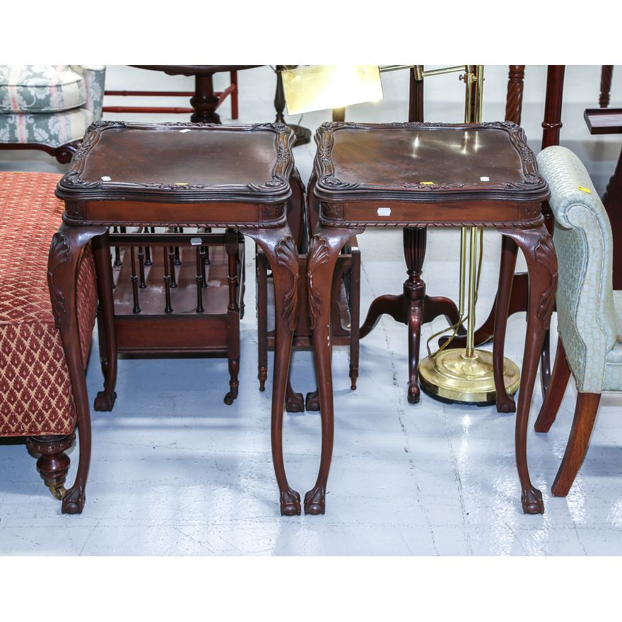 A Pair of Chippendale Style Lamp Tables