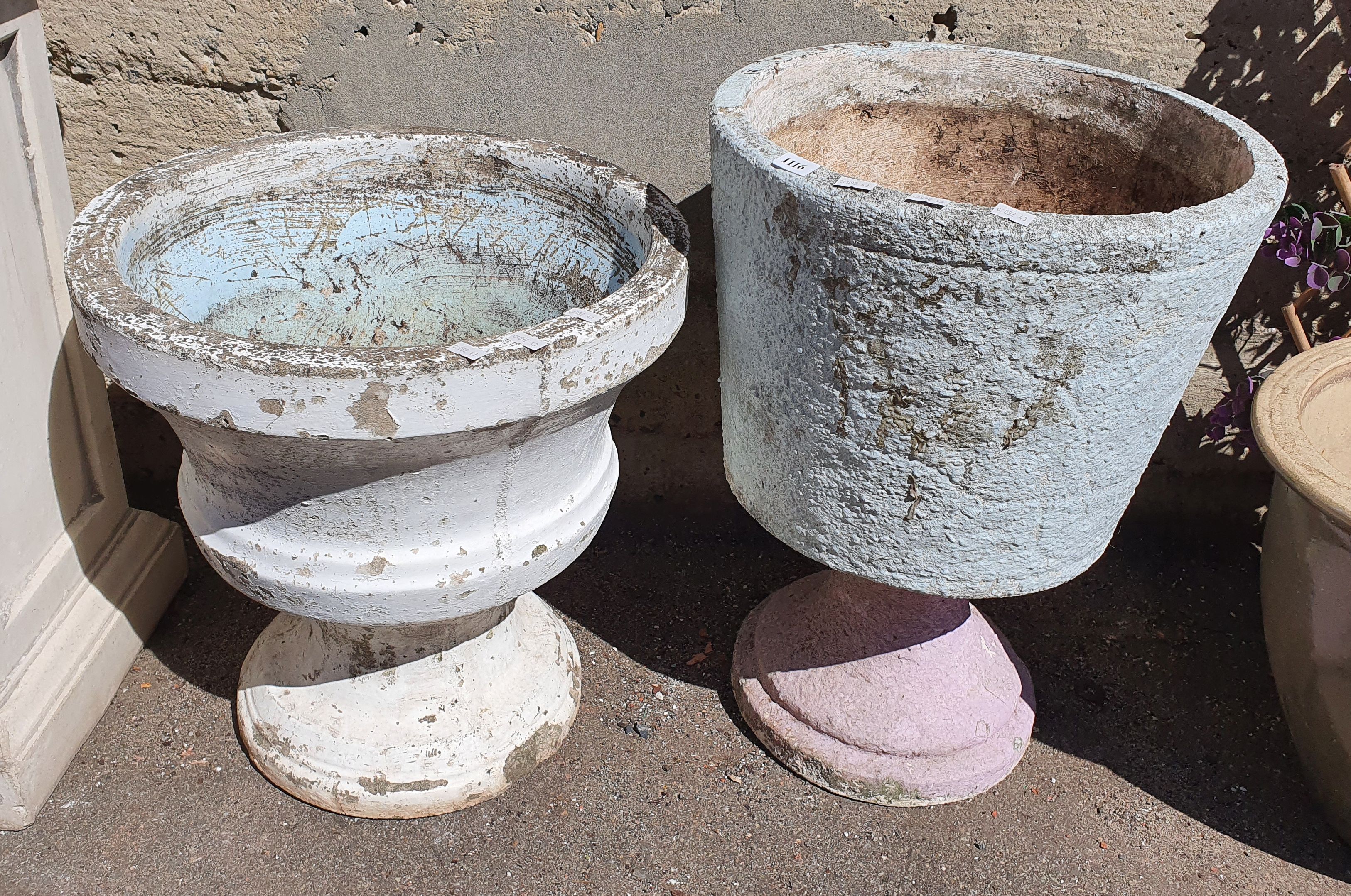 Two Various Concrete Pots