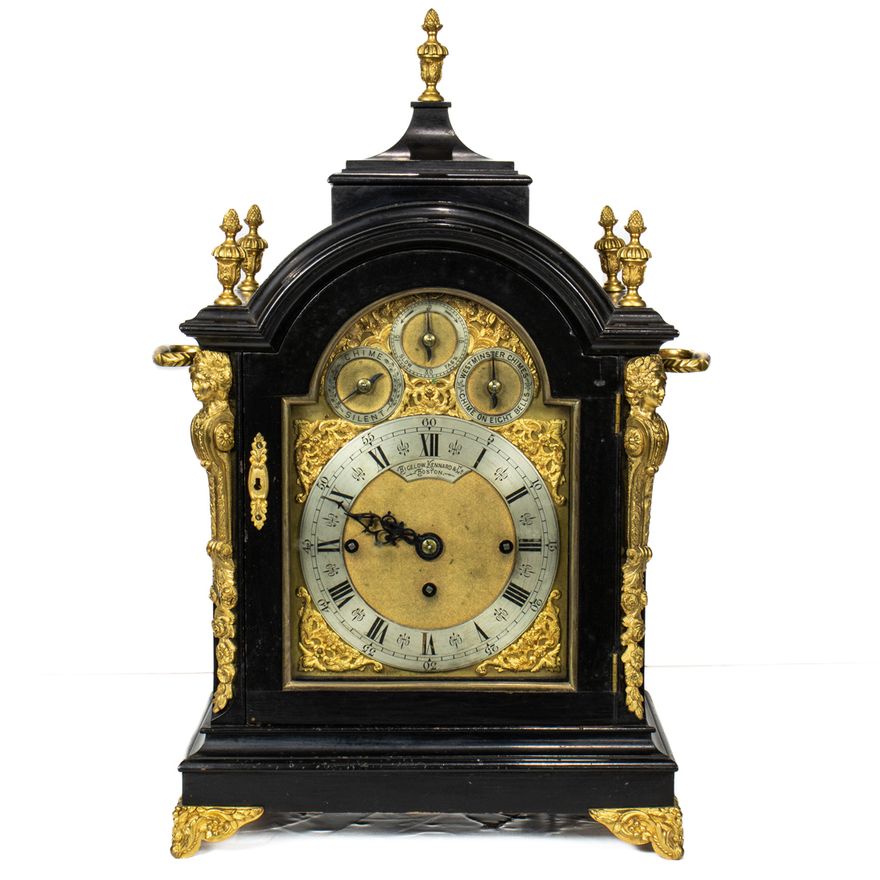 An English ebonized and ormolu mounted bracket clock