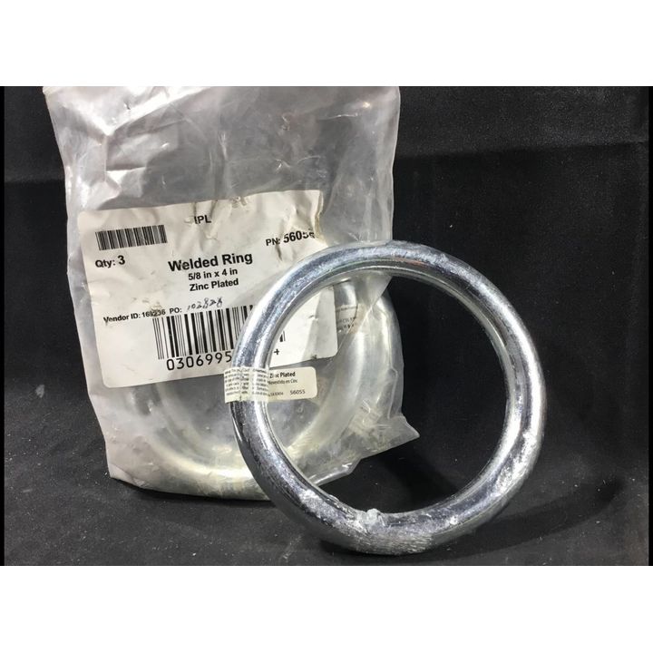 BUYING (3) Welded Rings 5/8"x4" Zinc Plated