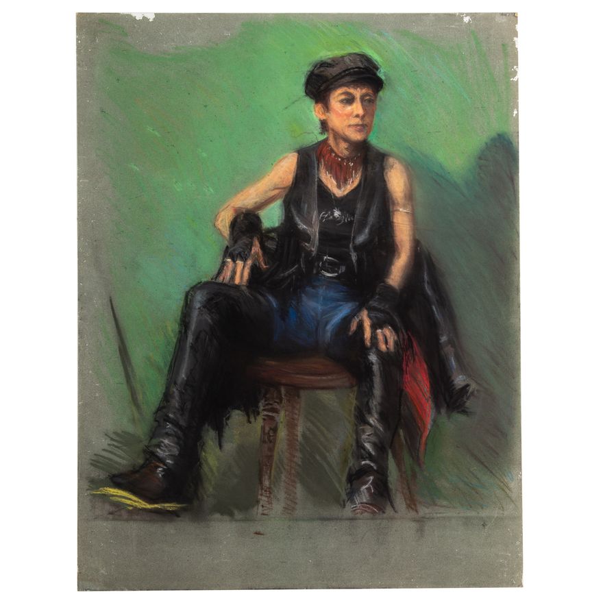 Nathaniel K. Gibbs. "Biker Chick," pastel