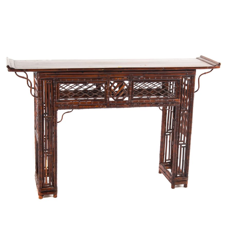 Chinese rattan style altar table