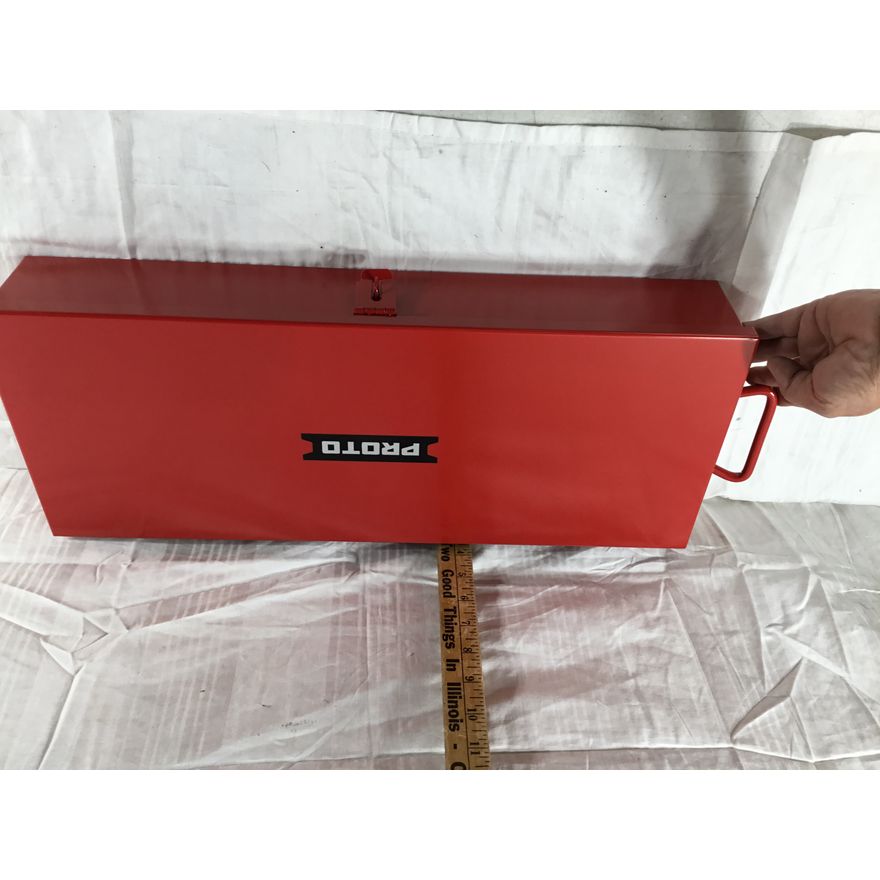 Large Proto Metal Tool Box With Side Handles And Lock Latch 20-1/2" x 8-1/4" x 3-1/2"