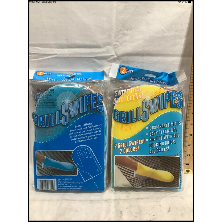 BUYING (2) 2pk Grill Swipes, Yellow & Blue