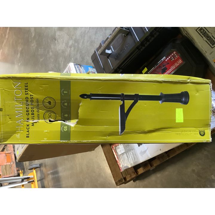 The Hamilton Black In-Ground Steel Mailbox Post