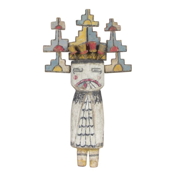 A Hopi Mana kachina fitted with three tiered tableta