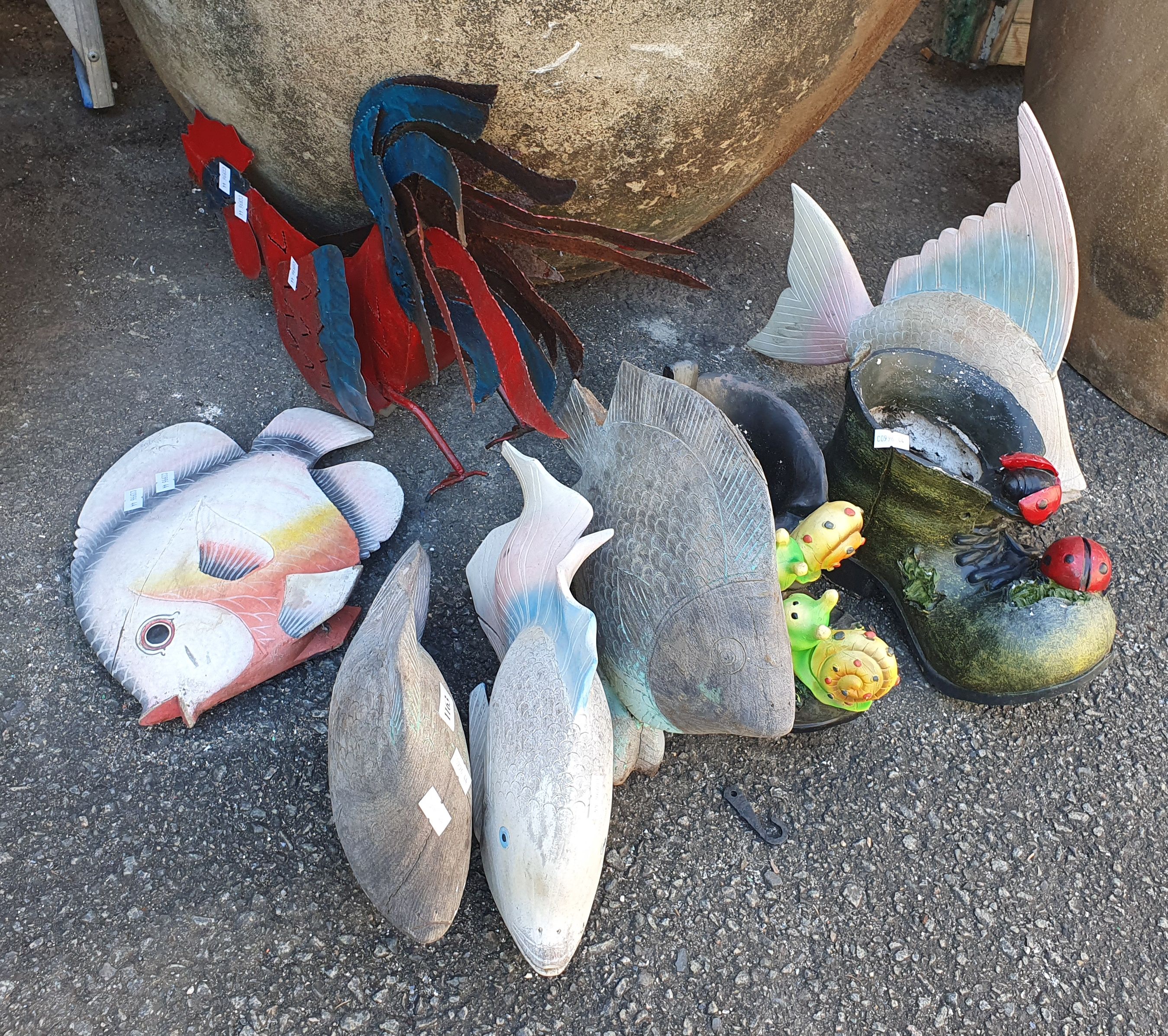 A Group Of Various Garden Decorations