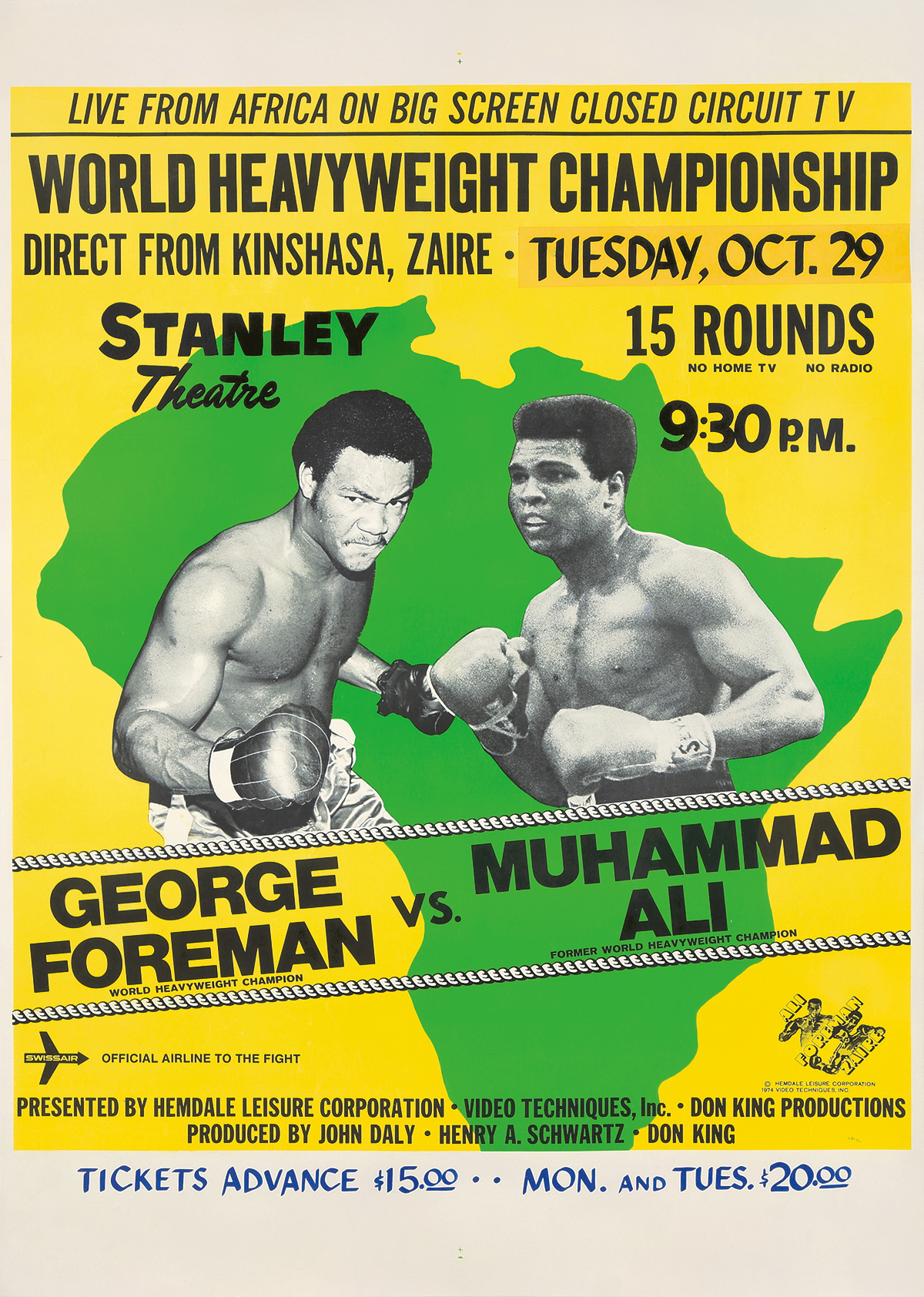 Muhammad Ali George Foreman Fight Scene Poster 