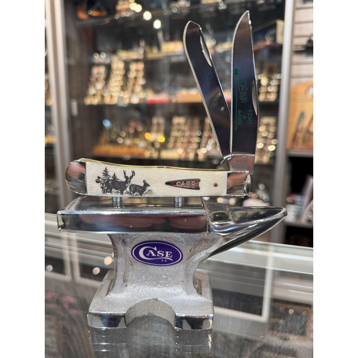 20845 - Case XX 2024 Natural Bone Smooth Fish & Game Whitetail Deer Trapper, Stainless Steel Blade