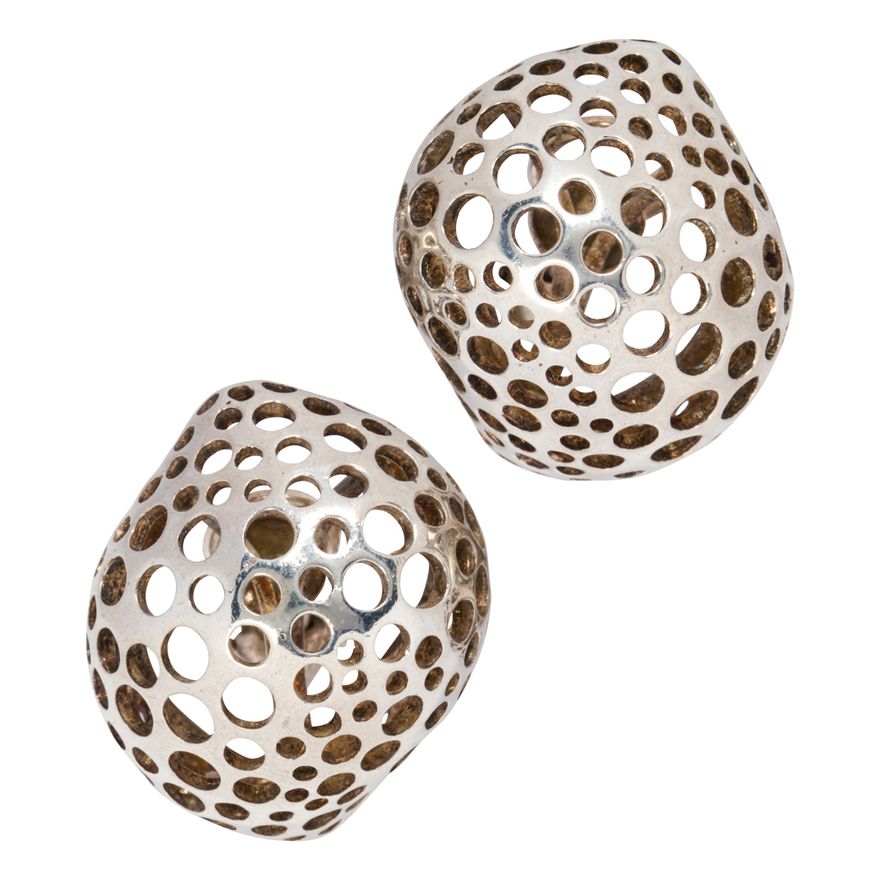 A pair of sterling silver ear-clips, Angela Cummings, 1991