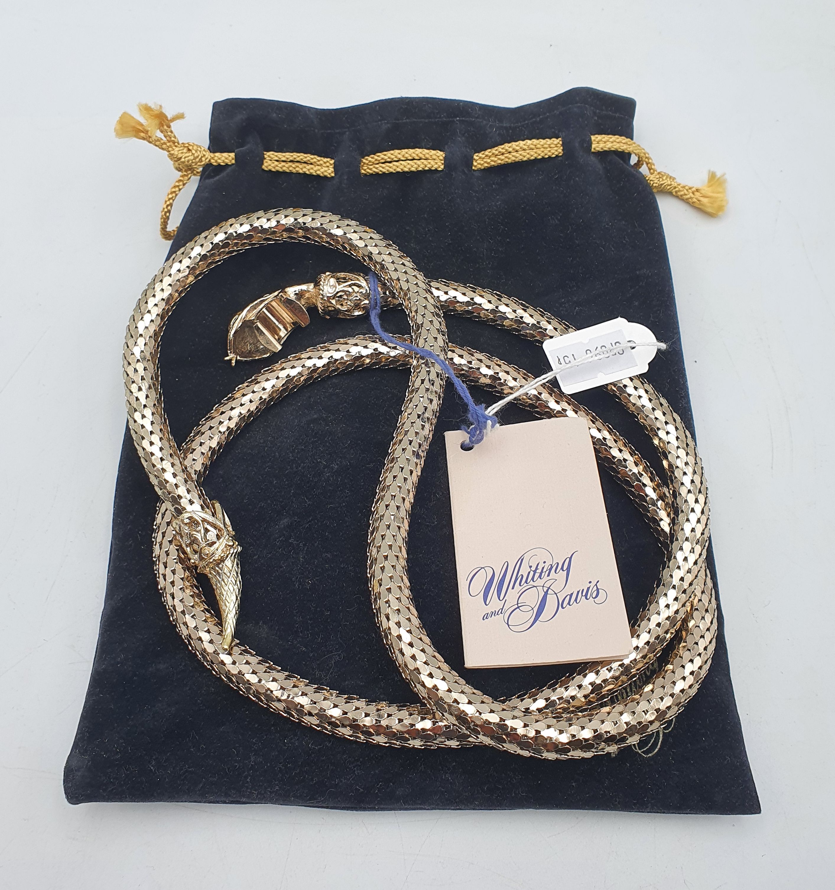 A VINTAGE WHITING & DAVIS SNAKE BELT