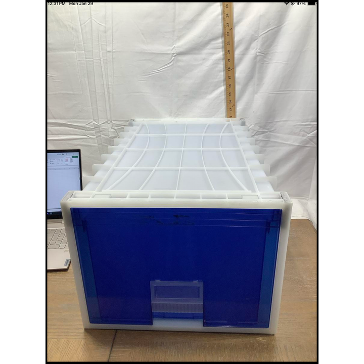 Storex Stackable File Cabinet 15"W x 11.5"H x 24"D (Blue/White)