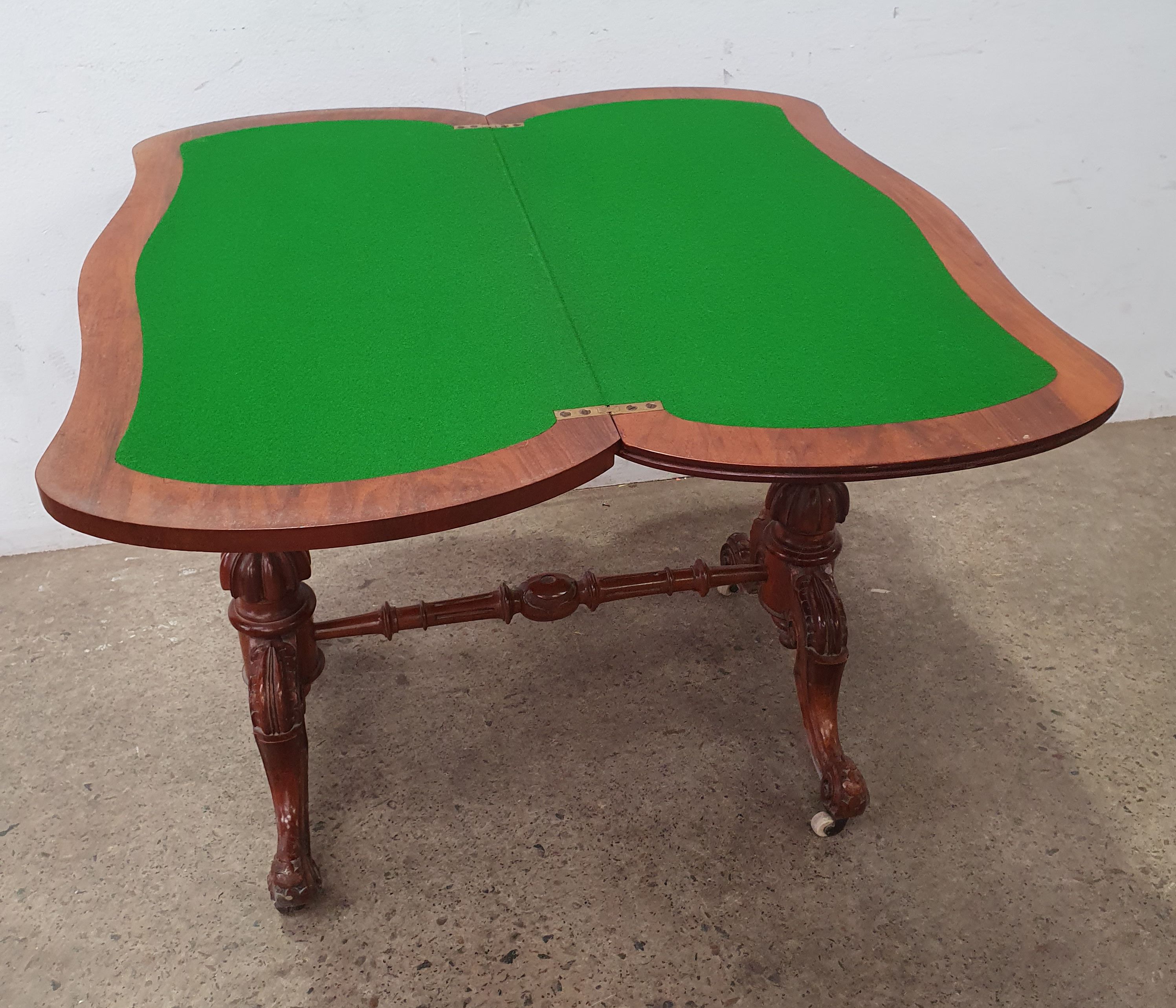 A Victorian Walnut Card Table