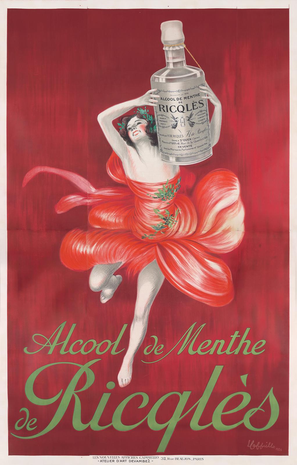 Alcool De Menthe De Ricqles Vintage Food&drink Poster by Leonetto Cappiello  Poster Print or Canvas Print / Wall Decor -  Finland