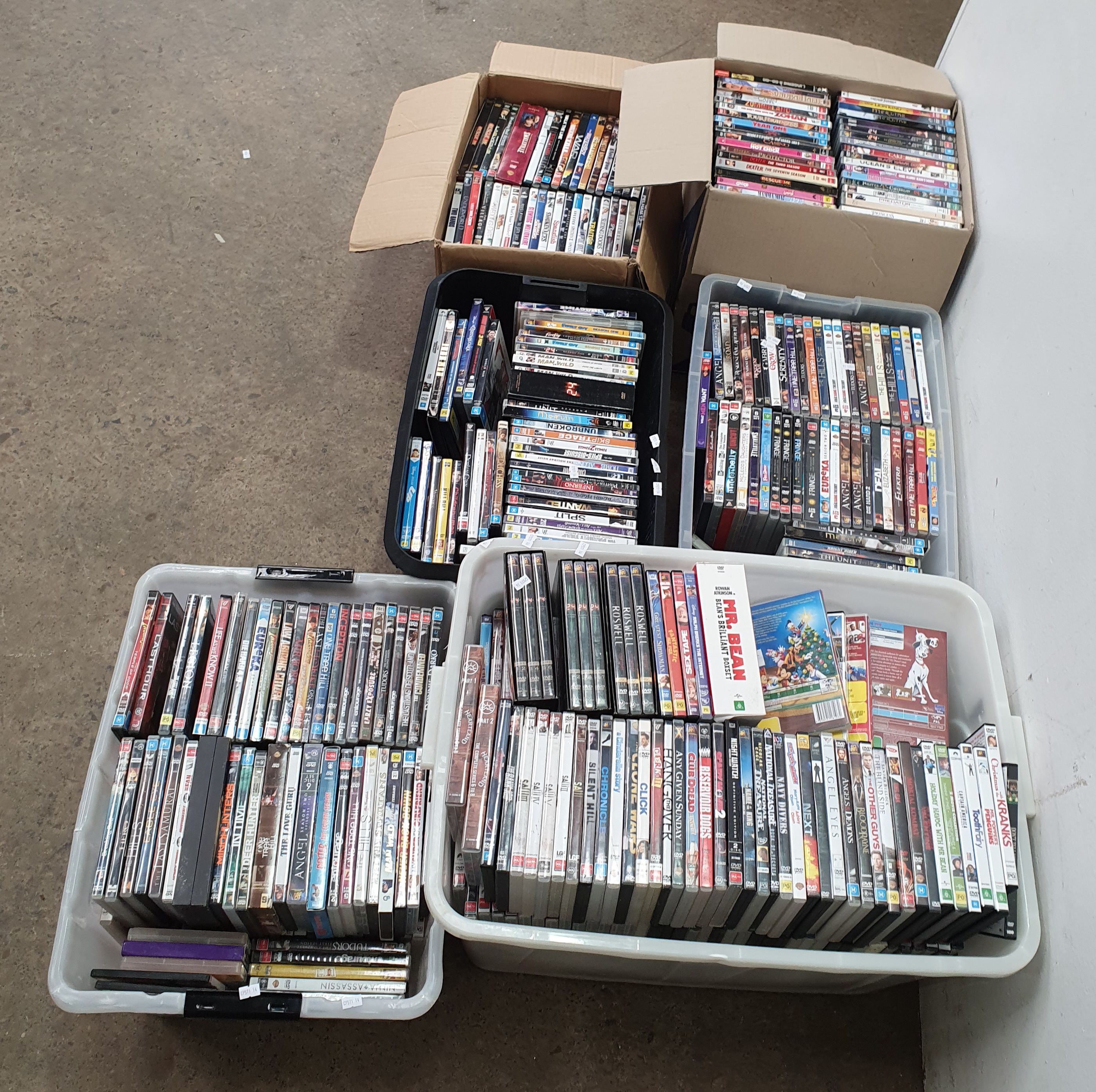 1282 · SIX BOXES OF DVD'S