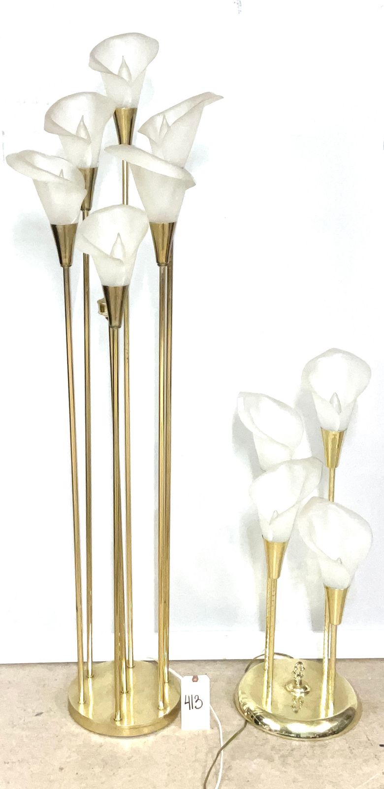 TWO CALLA LILY LAMPS Teel Auctions