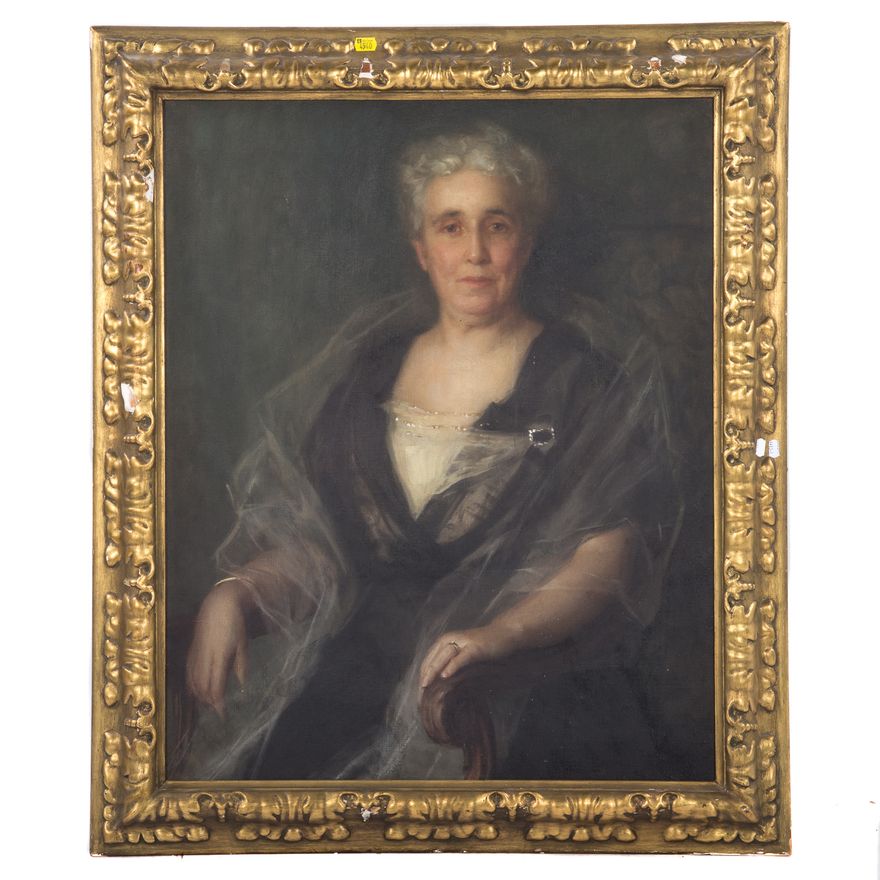 American School, 19th c. Portrait of a Lady, oil