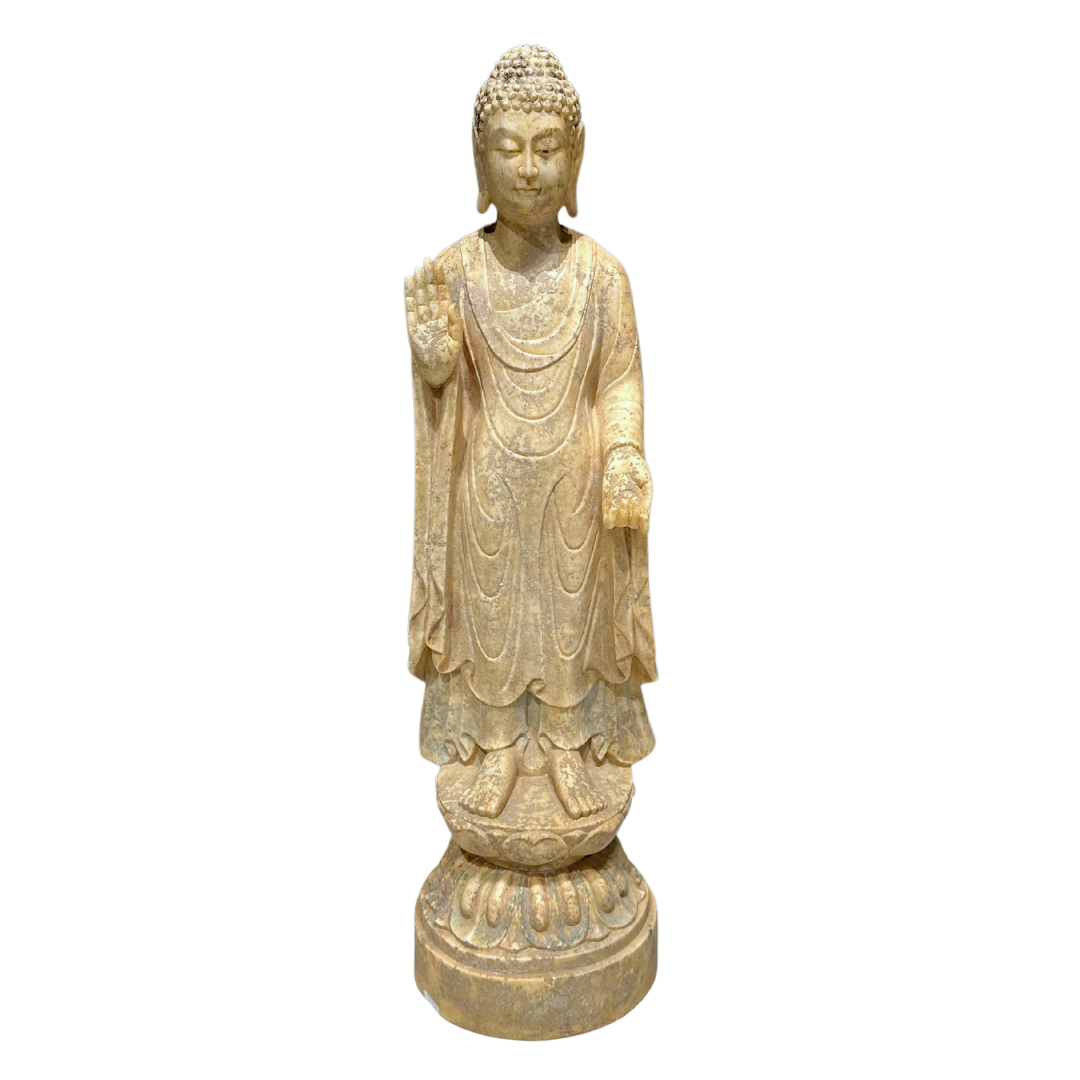 汉白玉佛莲花座立像和骨指舍利STONE FIGURE BUDDHA AND RELIC | Atasbid