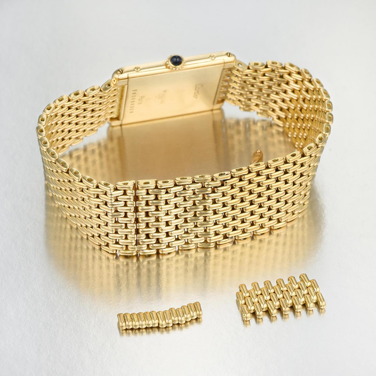 SOLD**Cartier Vintage Tank Louis Ultra Thin, With Beads of Rice Bracelet