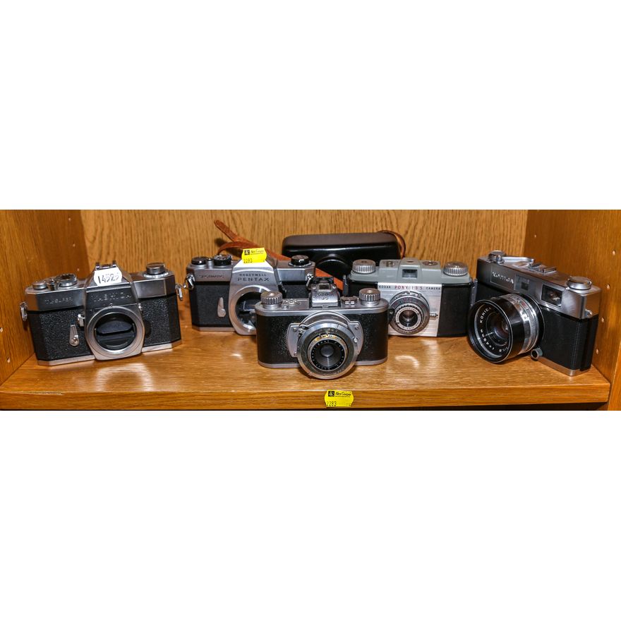 Six Vintage SLR Film Cameras