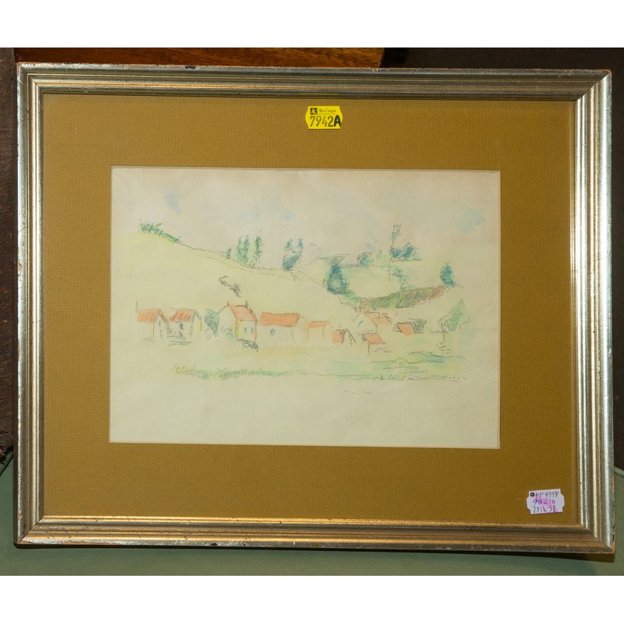 Artist Unknown, 20th c. Sketch of a Village