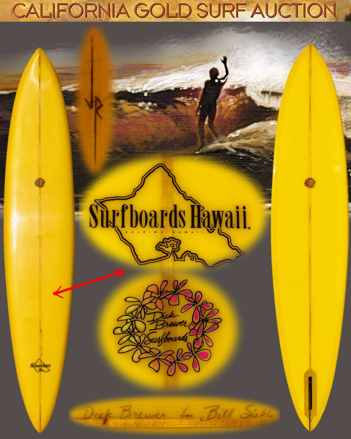DICK BREWER SUNSET BEACH GUN | California Gold Surf Auction