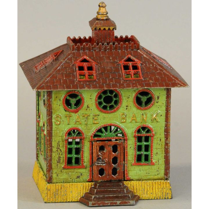 LARGE HAND PAINTED STATE BANK