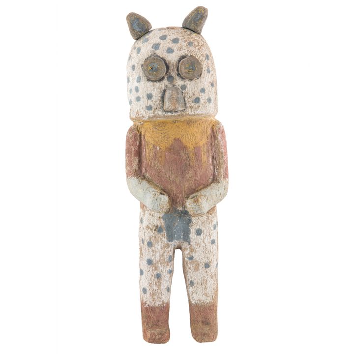 A Rare Owl Kachina, the standing figure painted with breech cloth
