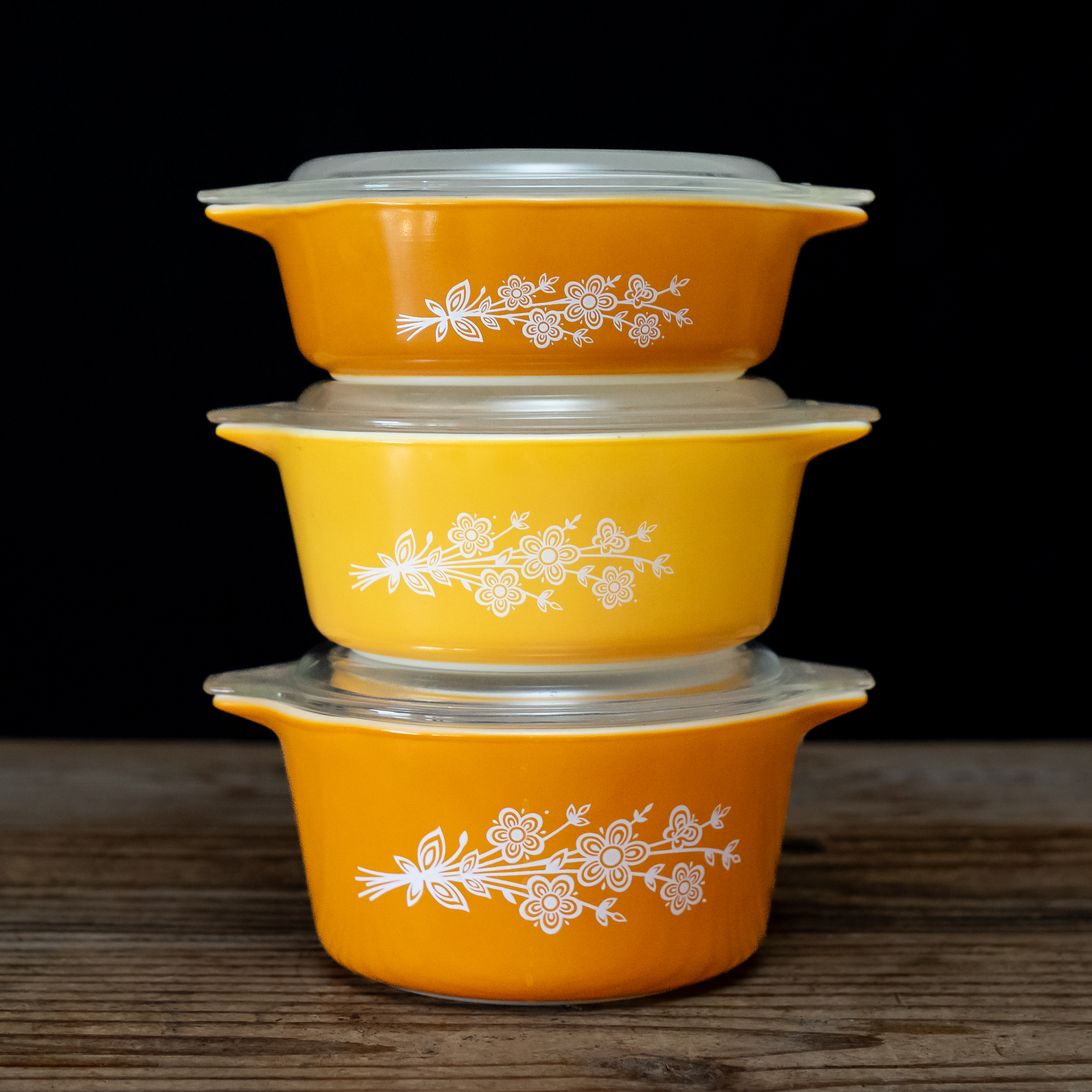 Pyrex Butterfly Gold Casserole Three Piece Set | Harritt Group, Inc